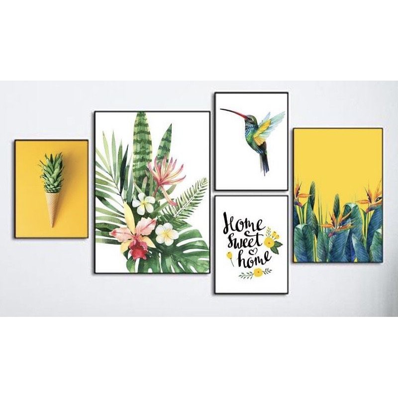 20 MẪU set 5 tranh treo tường 💖 FREESHIP 💖 in UV tặng kèm phụ kiện giá rẻ vô địch