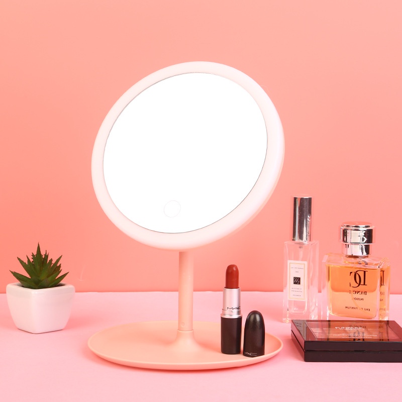 Gương Trang Điểm Có Đèn Led Cảm Ứng 3 Chế Độ Ánh Sáng Hàng nhập khẩu, Gương MakeUp Tròn Hai Màu Trắng Và Hồng Phấn | BigBuy360 - bigbuy360.vn