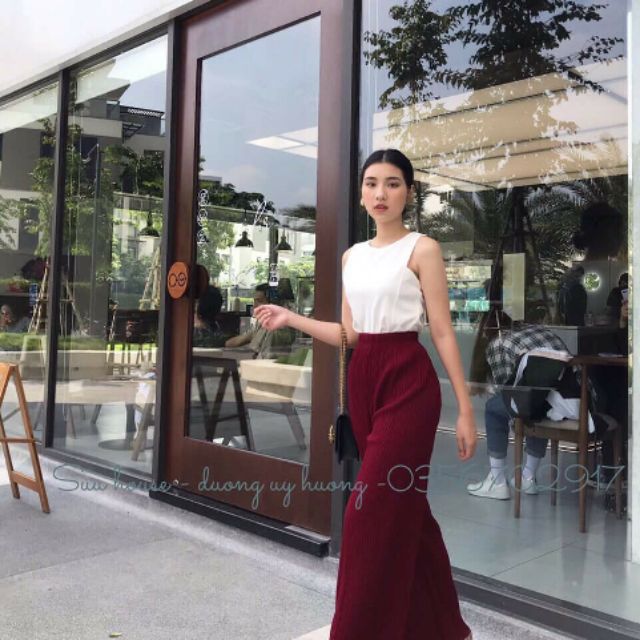 ♥️♥️Set áo sát nách quần ống suông dập ly so hit ➖