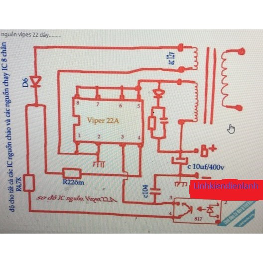 (5 con) IC Nguồn Viper22a mới chính Hãng ! có thể thay thế cho viper12a