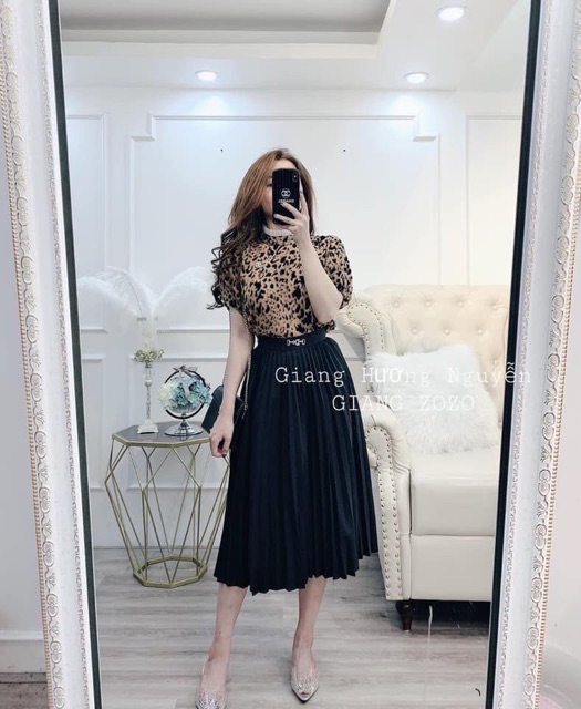 Áo da báo VIỀN REN HÀNG VNXK