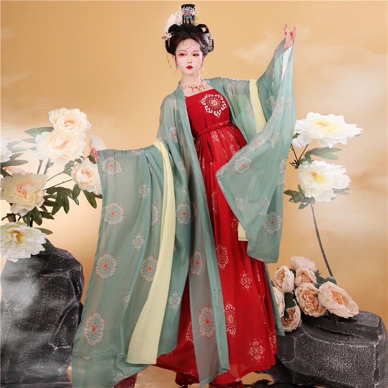 chân váy tennisváy đầm dáng xoèↂ♨△Ning Zixuan bản gốc Đường may Hanfu Kezi váy thêu in eo bắp cải giá mùa hè