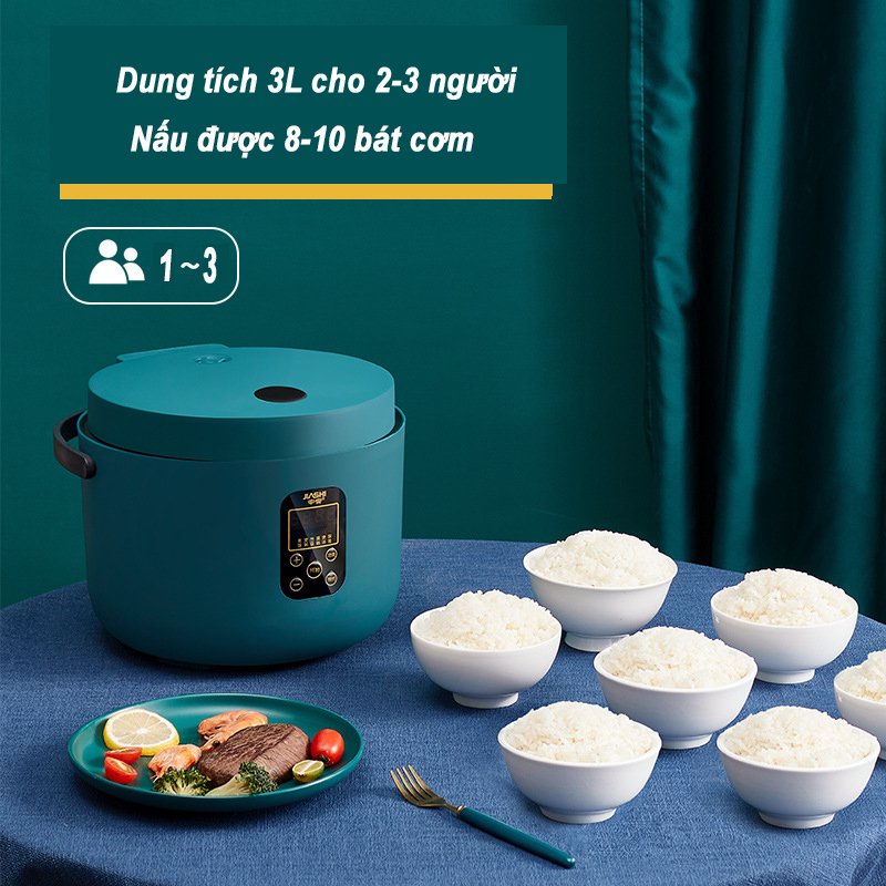 Nồi Cơm Điện Tử Mini Đa Năng Giá Rẻ JIASHI 3L 6 Chức Năng Cho 1-3 Người Hàng Nội Địa Cao Cấp NCD03