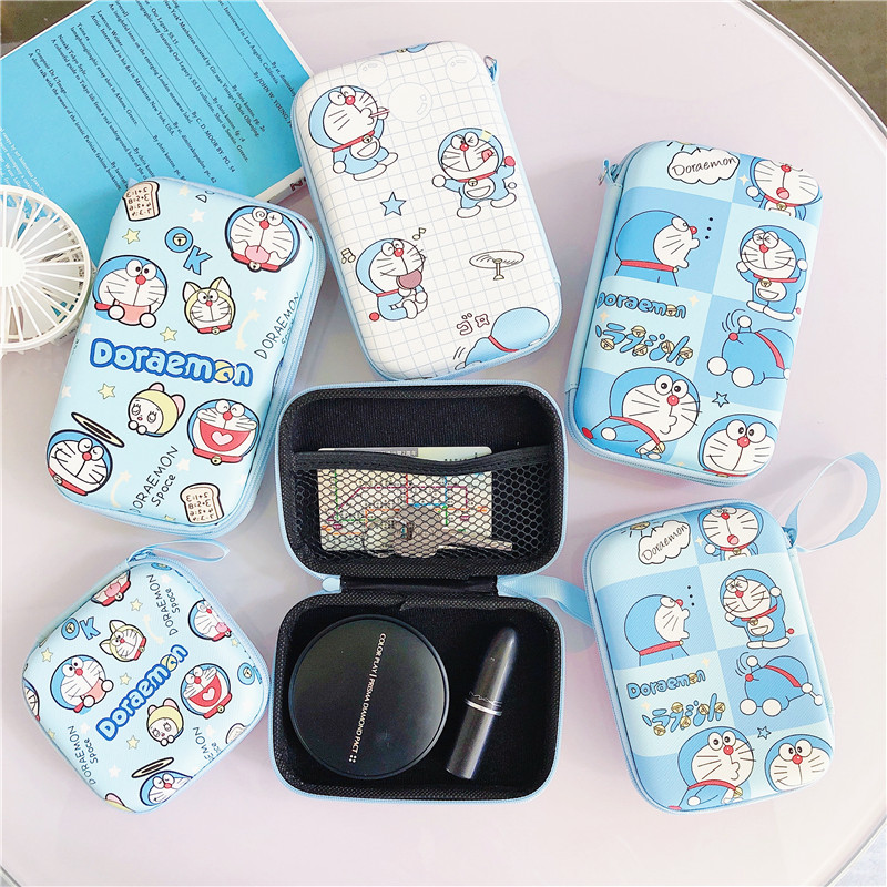 Túi đựng dây cáp sạc đa dụng in hình Doraemon đáng yêu