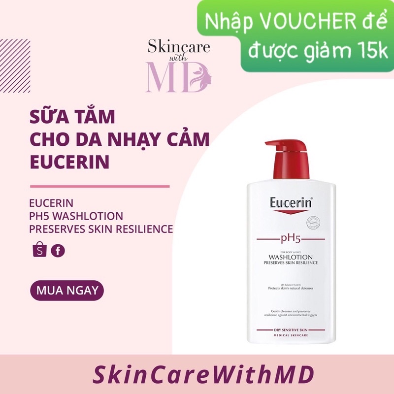 Eucerin pH5 Skin-Protection WashLotion: Sữa Tắm cho Da Nhạy Cảm