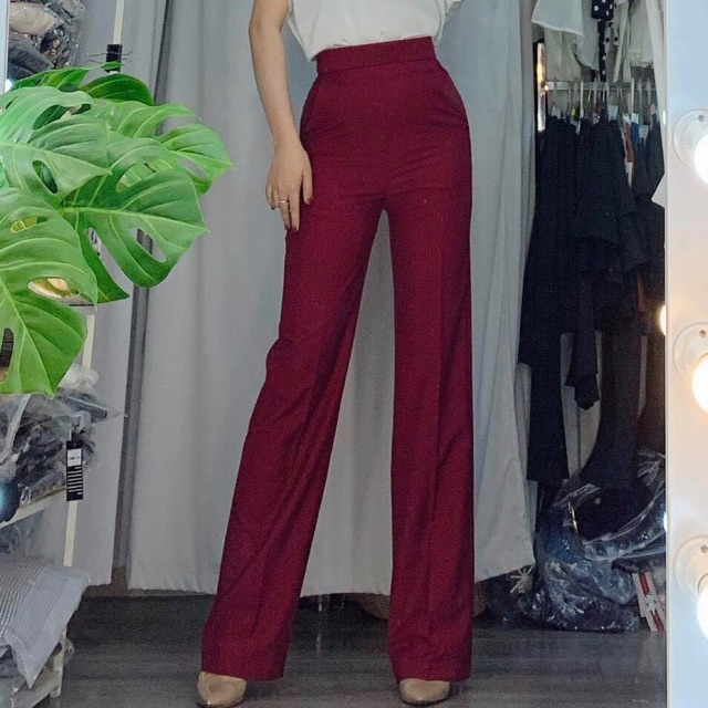 [MAY THEO SỐ ĐO] quần ống suông vừa, khoá sau, có túi