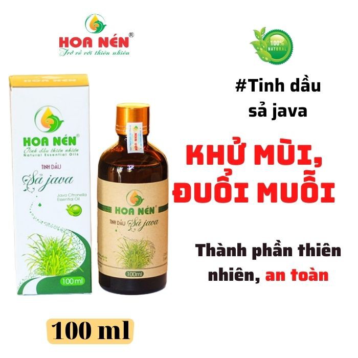 Tinh dầu Sả Java 100ml - Hoa Nén - Hương thơm mát, khử mùi, ẩm mốc, đuổi muỗi, côn trùng