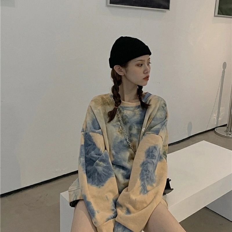 Áo sweater nỉ da cá loang 2 màu thời trang cá tính siêu hot