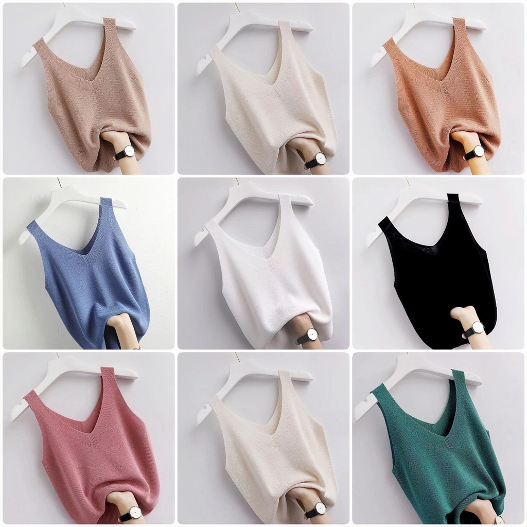 ❤️❤️Áo Hai Dây Cổ Chữ V Dáng Ôm Vải Lụa Mát Phong Cách Hàn Quốc Thời Trang Mùa Hè Dành Cho Nữ
