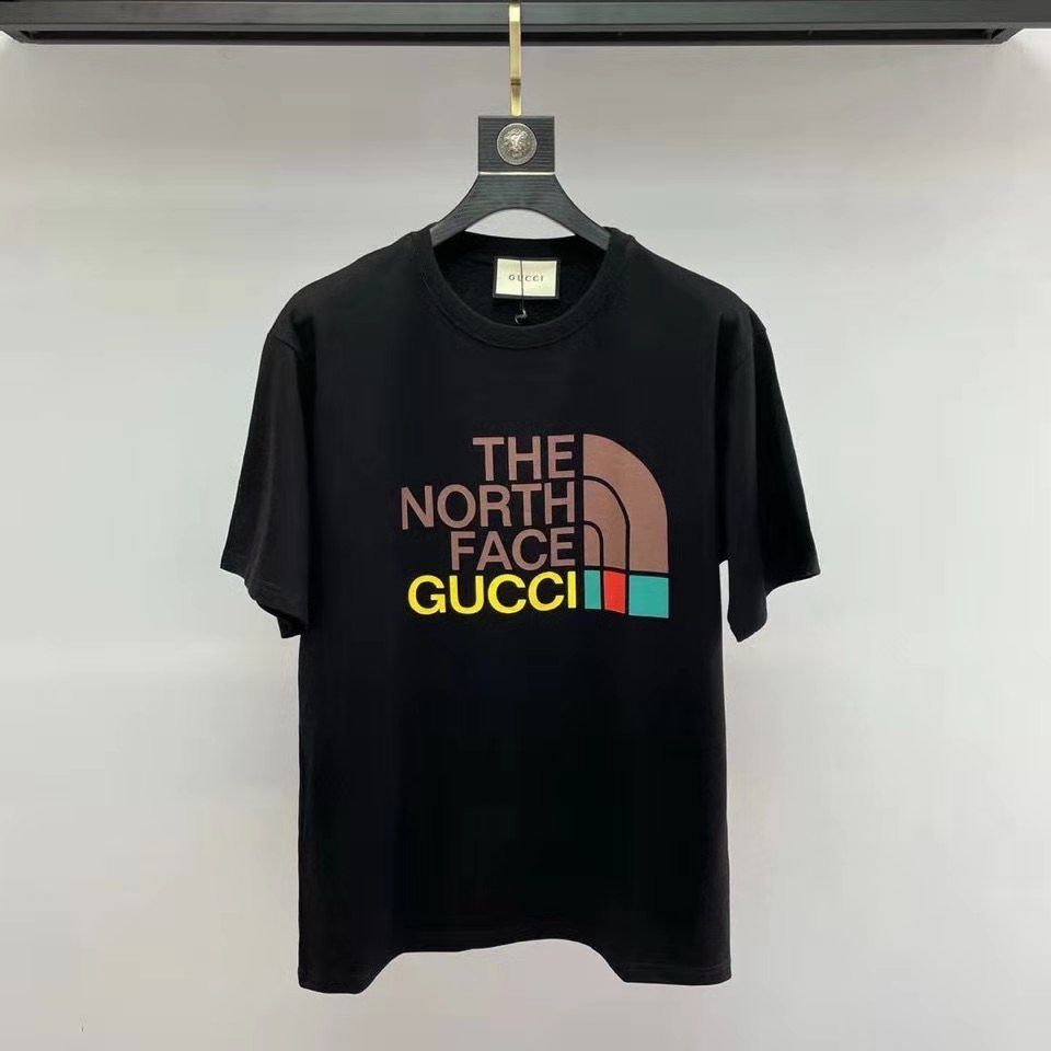 Áo Thun Ngắn Tay The North Face & Gucci Thiết Kế Thoải Mái Cho Nam Và Nữ