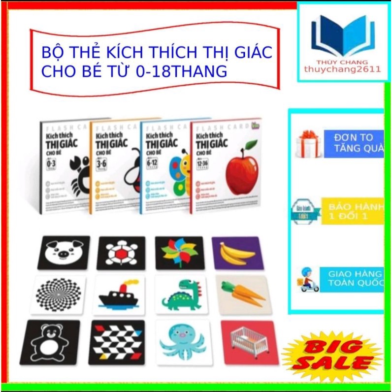 [FLASHCARD] Bộ Thẻ Kích Thích Thị Giác Cho Bé (từ 0-16 tháng tuổi)