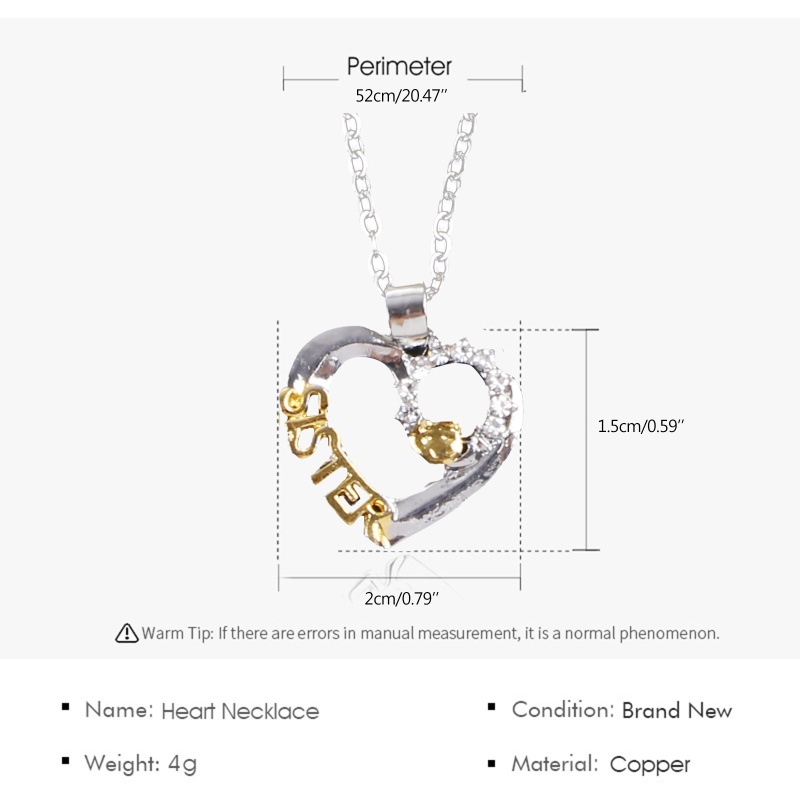 Vòng cổ Mặt Kim Loại Khắc Chữ Sister Đính Đá Thời Trang