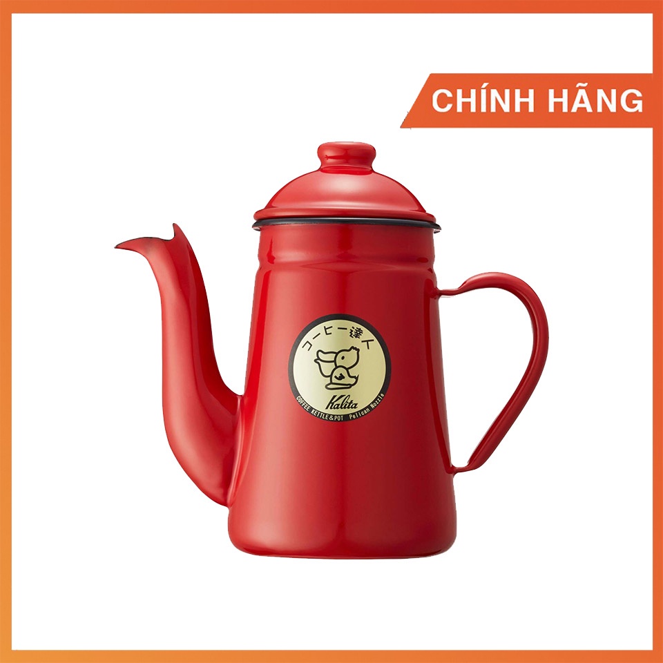 Ấm rót pha cà phê Inox tráng men Kalita Pelican Pot