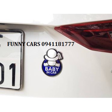 Sticker nhôm Baby in car mẫu 2 dán ô tô