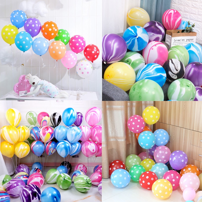 Set 10 Bong Bóng 12 Inch Hình Tròn Nhiều Màu Sắc Dùng Để Trang Trí Tiệc