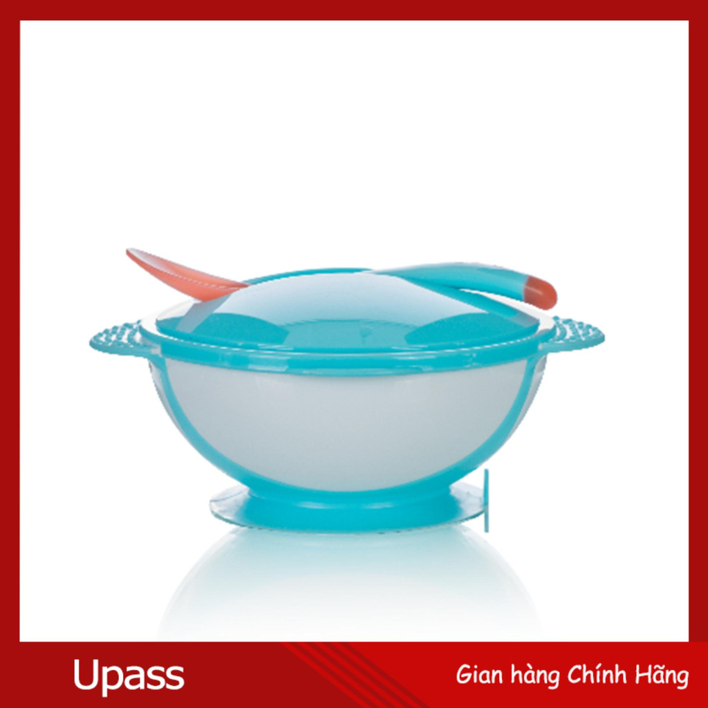 Bát Ăn Dặm Đế Hút Chân Không Upass Chống Đổ Free BPA Có Nắp Kèm Thìa Cảm Ứng Nhiệt Chuyển Màu Trên 40 Độ C