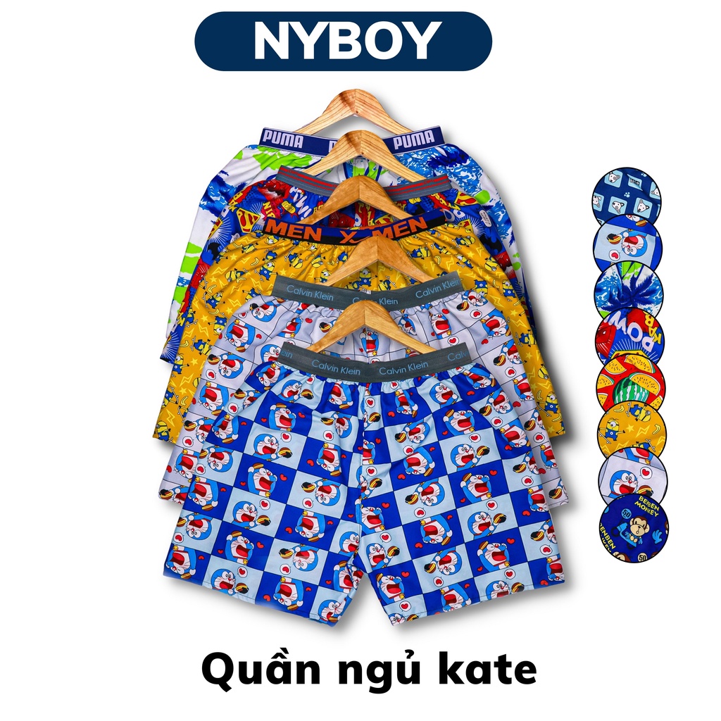 [COMBO 5] Quần đùi ngủ nam KATE 100%, Quần short nam mặc nhà nyboys