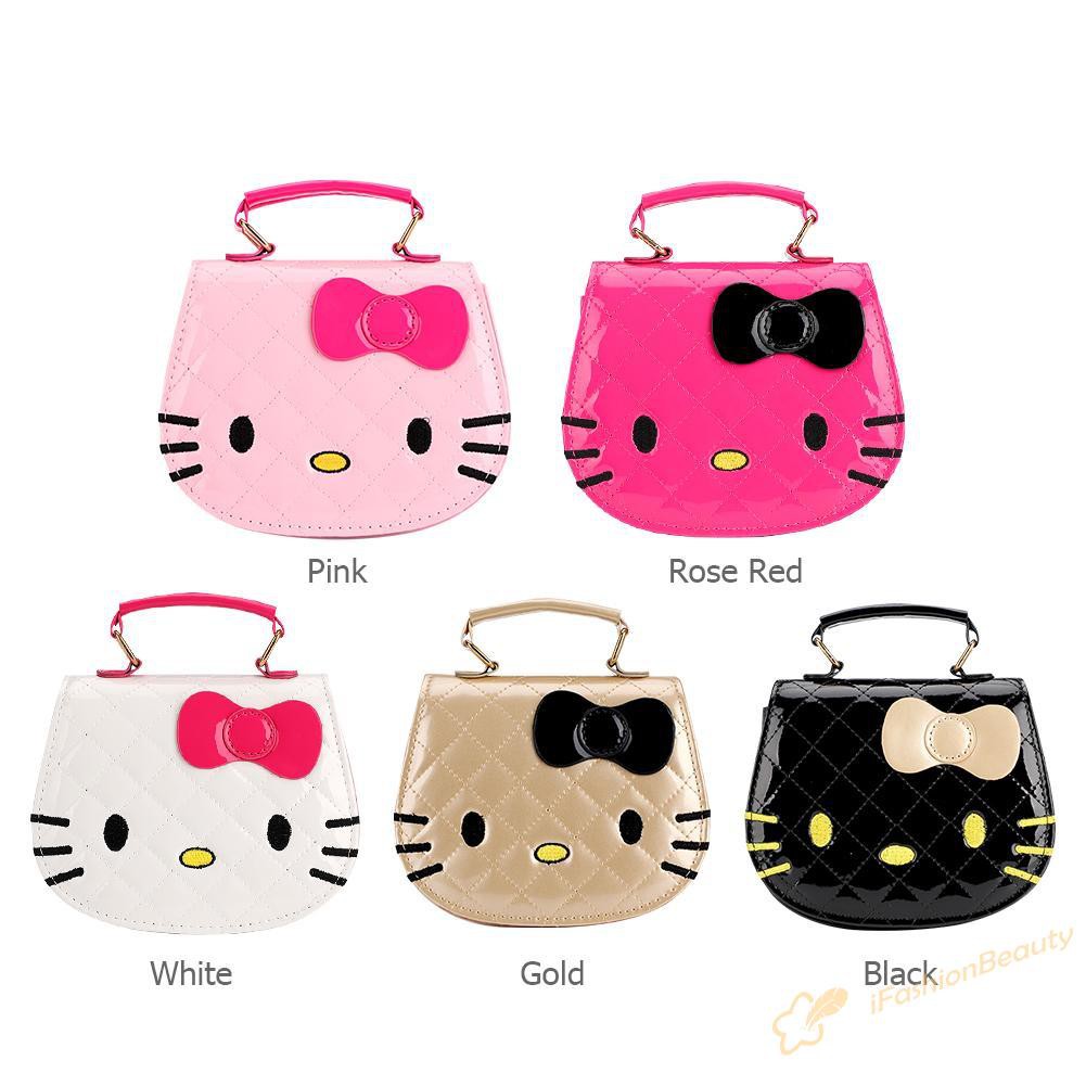 Túi Xách Da Pu In Hình Hello Kitty Dễ Thương Cho Bé Gái