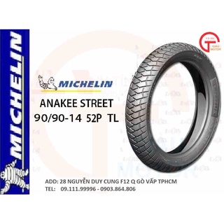 VỎ XE MÁY MICHELIN SIZE 90.90-14 52P TL/TT ANAKEE STREET