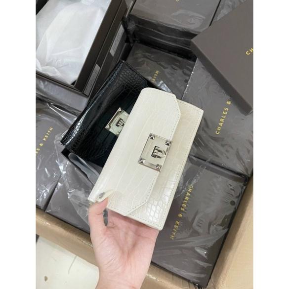 Túi ví da rắn khoá 4 đinh nhiều ngăn kèm hộp size 20 hàng cao cấp