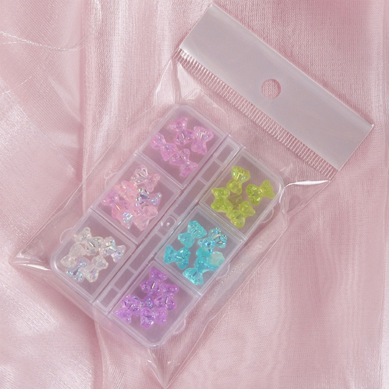 Miếng Dán Trang Trí Móng Tay Hình Gấu Gummy 3D Dễ Thương