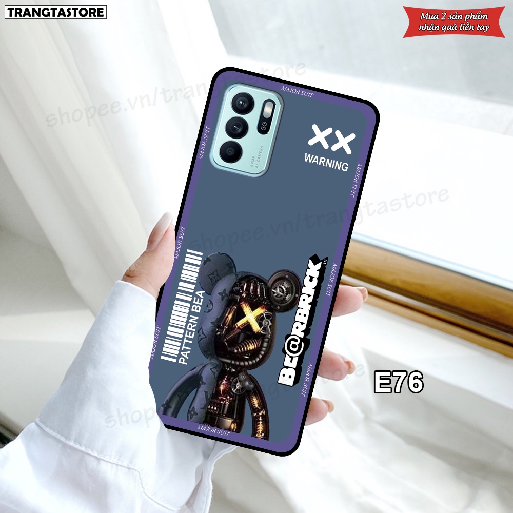 Ốp Oppo Reno6 / Reno6 Z 5G / Reno 6 Pro in hình gấu Bearbrick,Metal Style,Doremon siêu dễ thương chất lượng