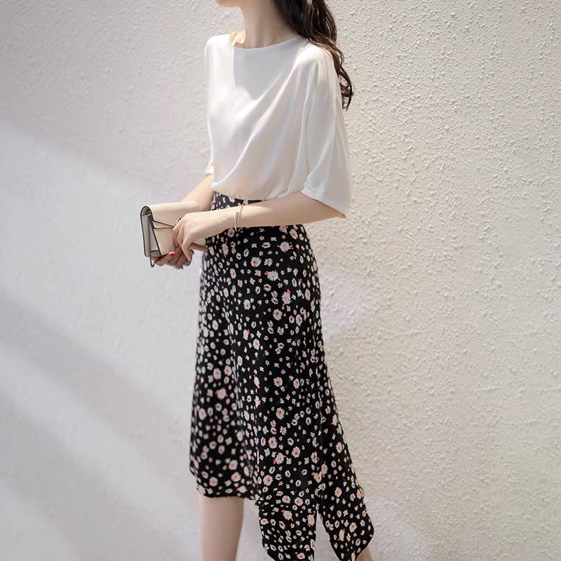 Áo phông lụa lạnh nữ công sở tay lỡ vải cao cấp thun lụa form rộng cổ tròn mát mẻ sanh chảnh mặc đi làm dạo phố du lịch