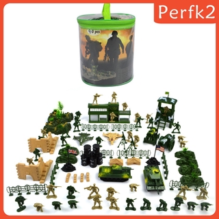 Plastic Playset Toy 5cm Soldier Army Men Figure Accessories - 90pcs