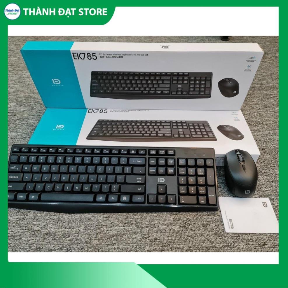 Phím Chuột Blutooth,Combo Bàn Phím và Chuột không dây FD EK785  màu đen,Chuột Không Dây FD v1