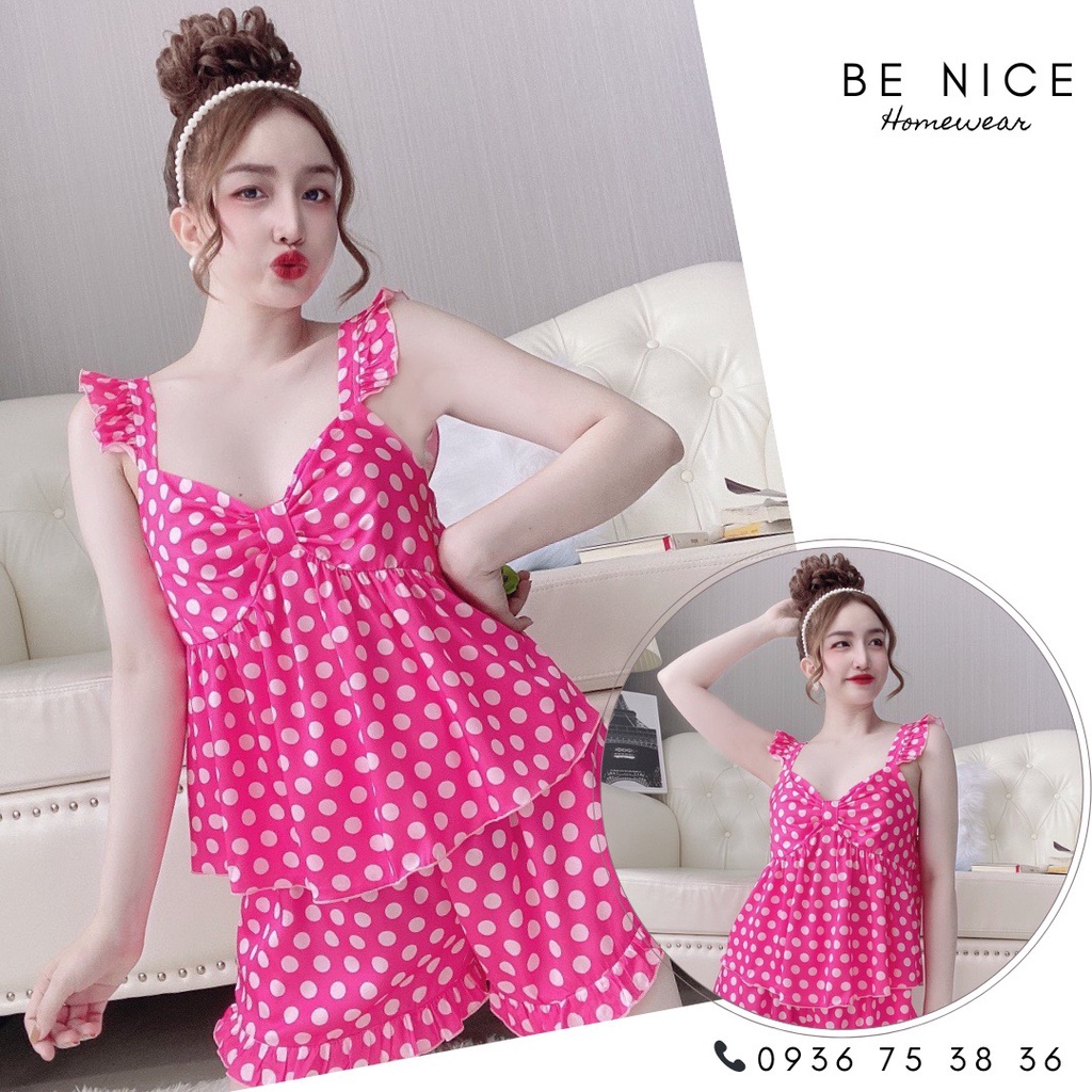 Bộ cánh tiên ngắn phối bèo nhiều họa tiết đáng yêu cho nàng nhà Be Nice Homewear