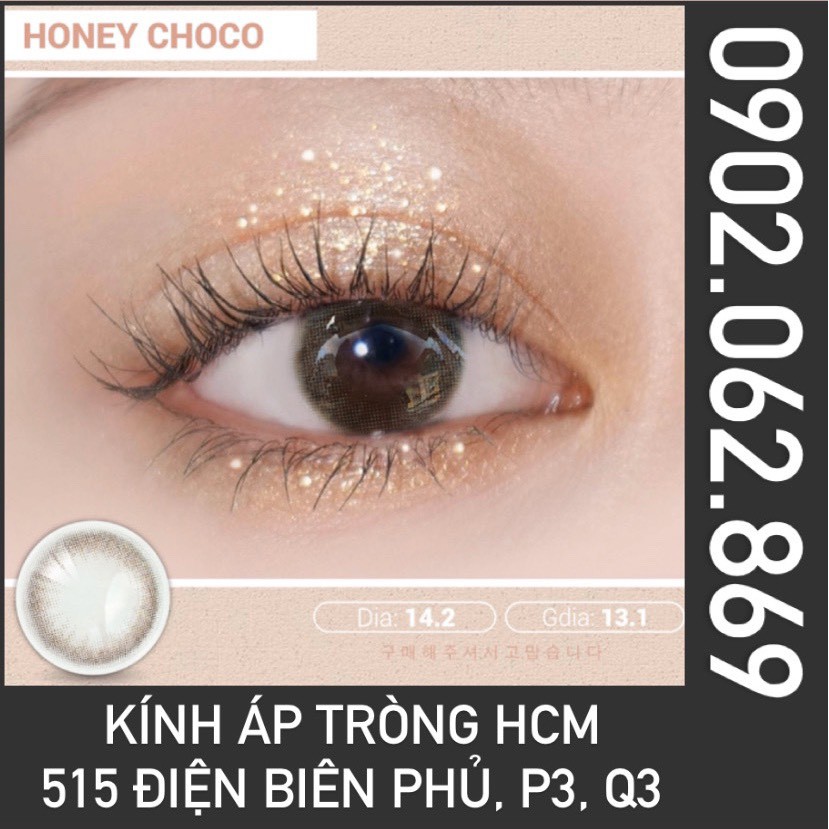 Kính áp tròng Hàn Quốc màu nâu tự nhiên VIVIMOON lens HONEY CHOCO phiên bản mới cho mắt thở 13.1