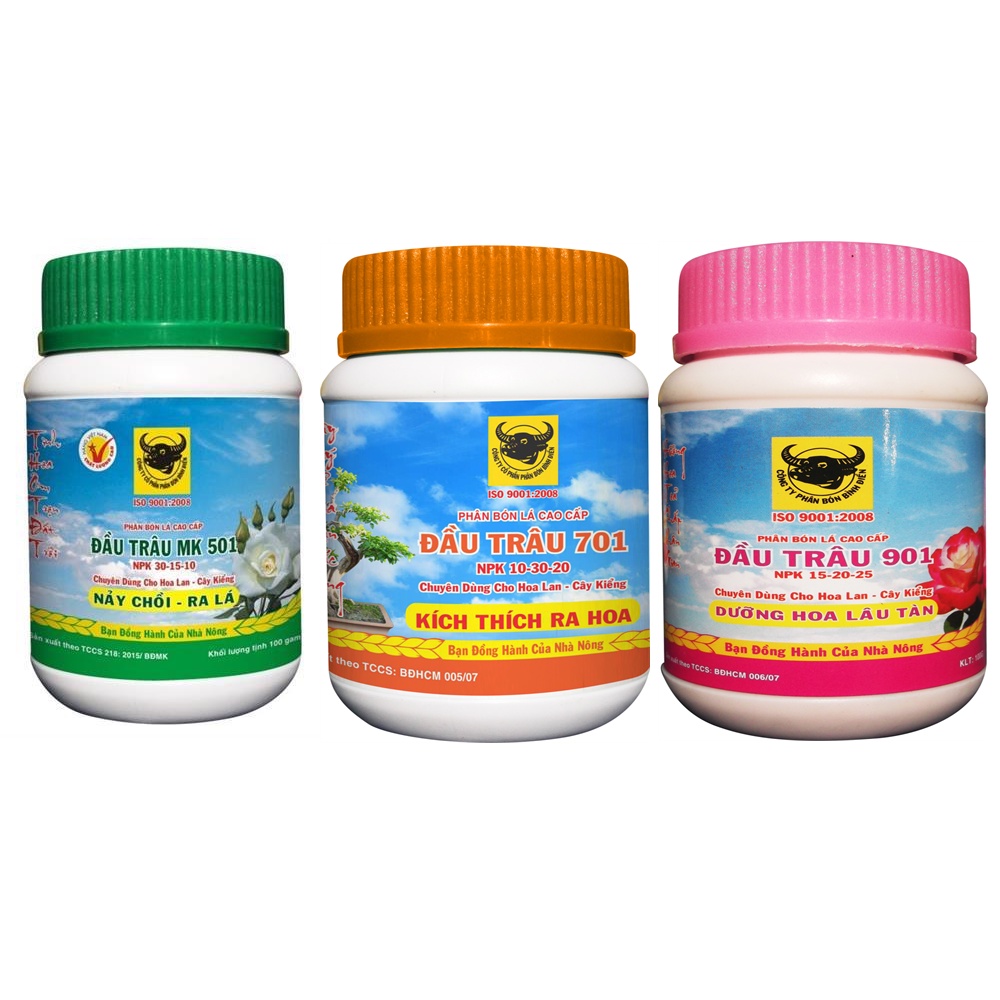 Phân bón lá đầu trâu MK NPK 501 - 701 - 901 hũ 400gr shopVTNN