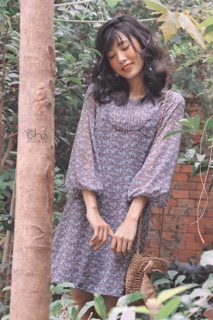 Đầm cổ piterpan tay phồng