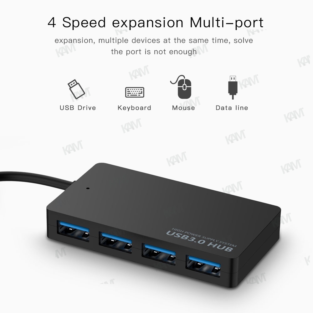 Kam Tốc độ cao USB 2.0 / 3.0 Bộ chuyển đổi Hub bên ngoài 4 cổng Tap Bộ mở rộng USB cho Máy tính xách tay Nhiều phụ kiện máy tính xách tay USB Tap.