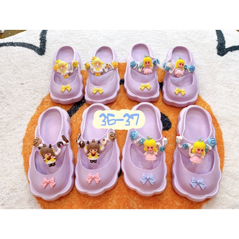 SIZE 36-37 DÉP BÁNH MÌ MÀU TÍM CHARM BÚP BÊ
