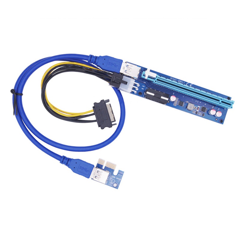 Card Mạng Pci-E 1x Sang 16x 30cm Usb 3.0 Sata Sang 4pin + 6pin Cho Btc Mining Miner Riser | BigBuy360 - bigbuy360.vn