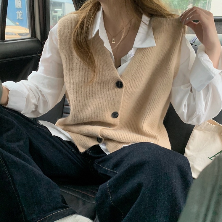 Áo Dệt Kim Sát Nách Màu Trơn Dáng Ngắn Phong Cách Retro Hợp Thời Trang