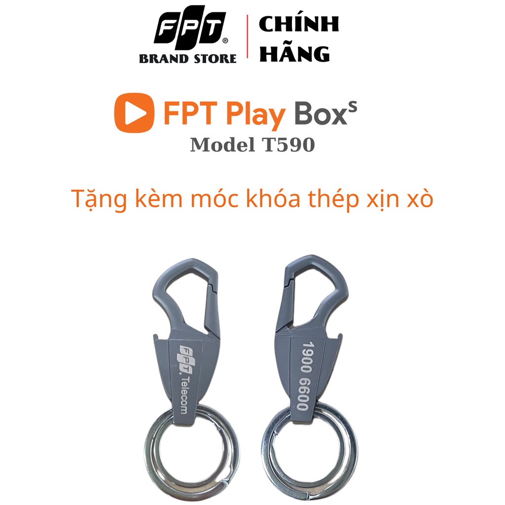 FPT PLAY BOX THUÊ BAO FPT TELECOM - Model T590 Hands-free Android TV 10 Box Kết Hợp Loa  Điều Khiển Giọng Nói + 4K