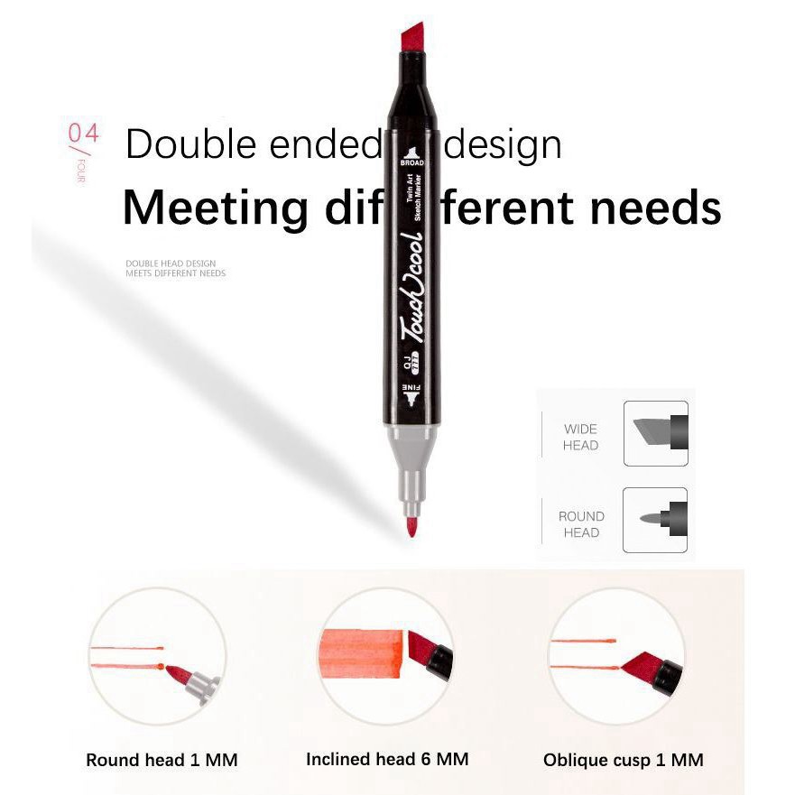 Bút Màu Marker Touchcool Túi Vải Bộ 48 Màu Vẽ Phong Cảnh, Chân Dung Chân Thực Cho Mẹ Và Bé