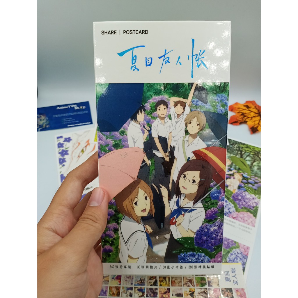 Hộp Postcard Bưu thiếp (Trọn bộ 340 Hình có Sticker) Anime/Manga Natsume Yuujin chou (Hữu Nhân Sổ)