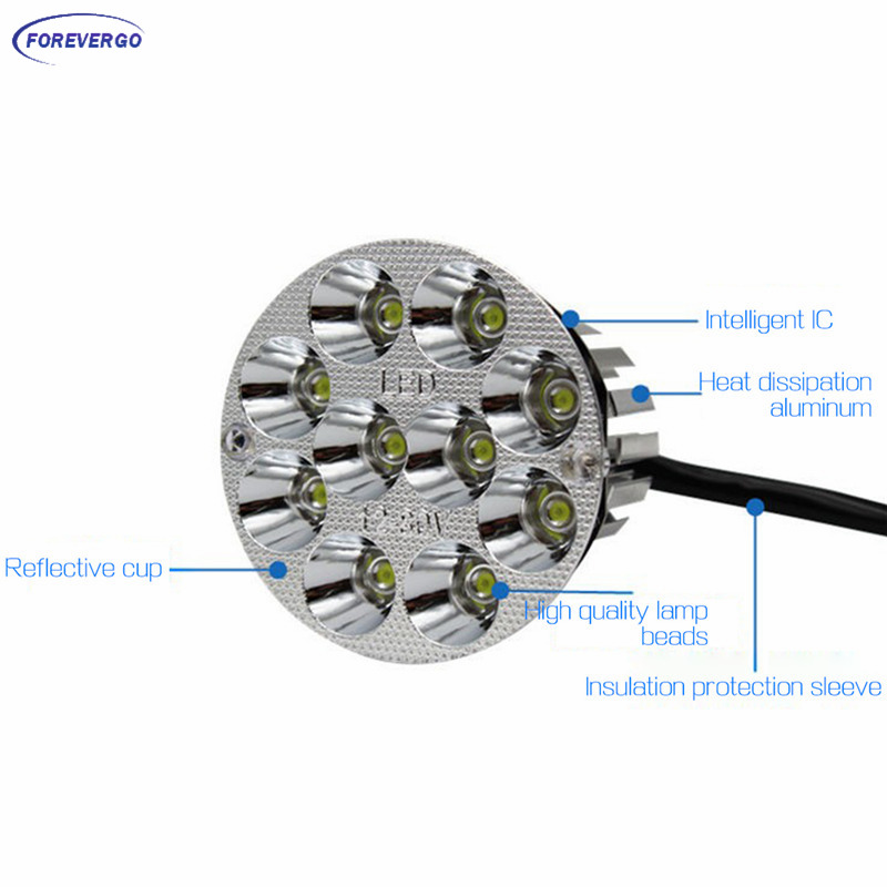 Đèn Pha 10 Bóng Led Dc 12-85v Cho Xe Hơi / Xe Máy