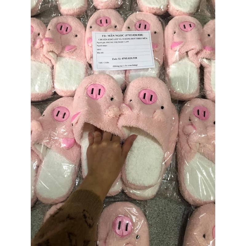 Dép Lông Hình Lợn