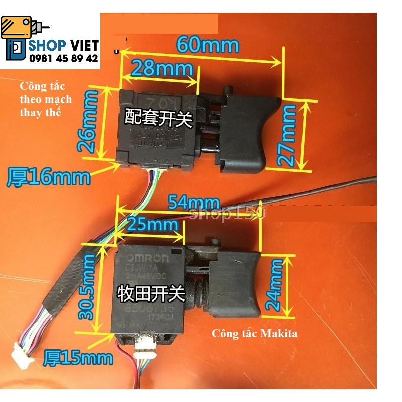 SV Mạch điều khiển động cơ không chổi than cho máy khoan bê tông, vặn bulong 18V công suất cao