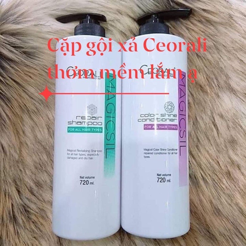 Dầu gội và xả Ceorali Magicsil phục hồi tóc chuyên sâu