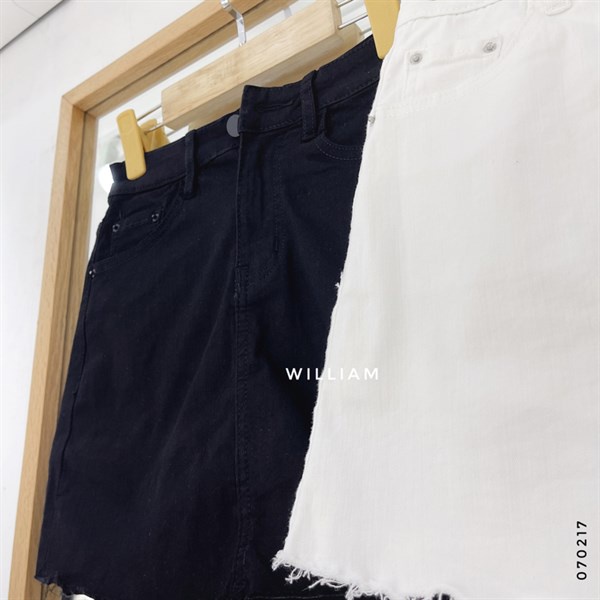 Váy quần jean trơn rách lai 5891
