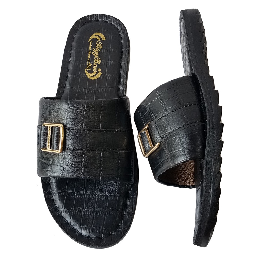 Dép Nam Quai Ngang Da Bò Thật BIGBEN Cao Cấp DN335