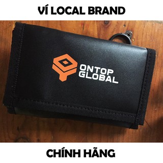 Ví local brand ngắn, ví nữ cầm tay ngắn, bóp unisex ONTOP da màu đen (reseller)