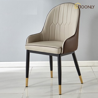 Nội Thất Moonly Ghế Ăn Thư Giãn Monet Có Tay Vịn Bọc Da Chân Sắt Nhập Khẩu Cao Cấp Kích thước 43*46*90cm - Hàng Có Sẵn