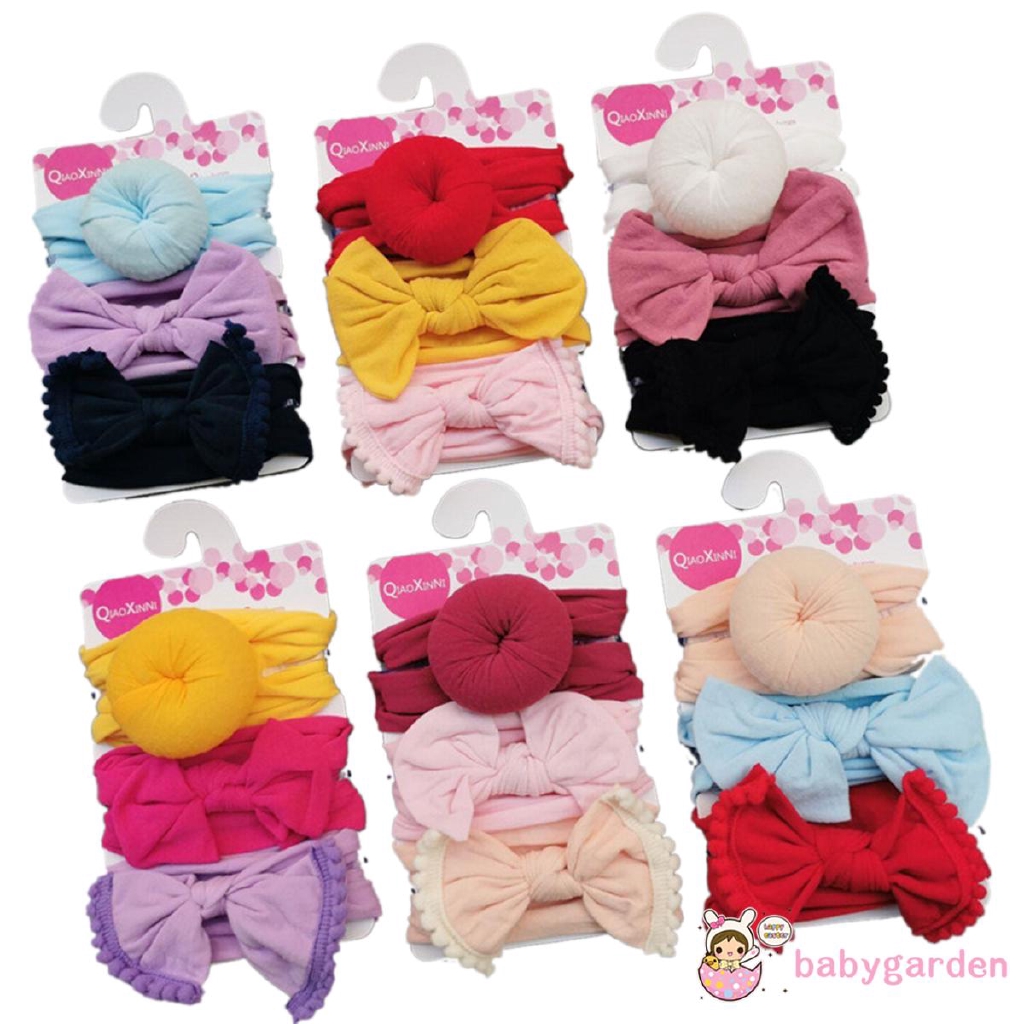 Set 3 Băng Đô Cài Tóc Phối Nơ Cho Bé Gái