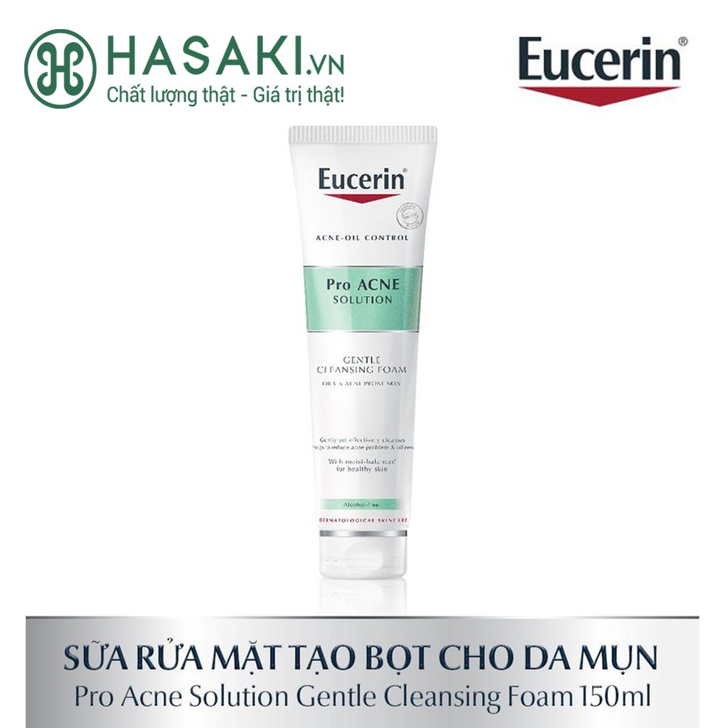 Sữa Rửa Mặt Tạo Bọt Cho Da Mụn Eucerin Pro Acne Solution Gentle Cleansing Foam 150g